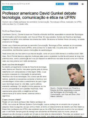 Interview in Portal Noar - Natal, Brazil
